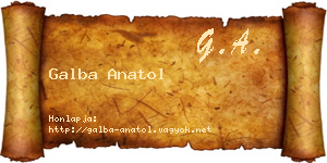 Galba Anatol névjegykártya